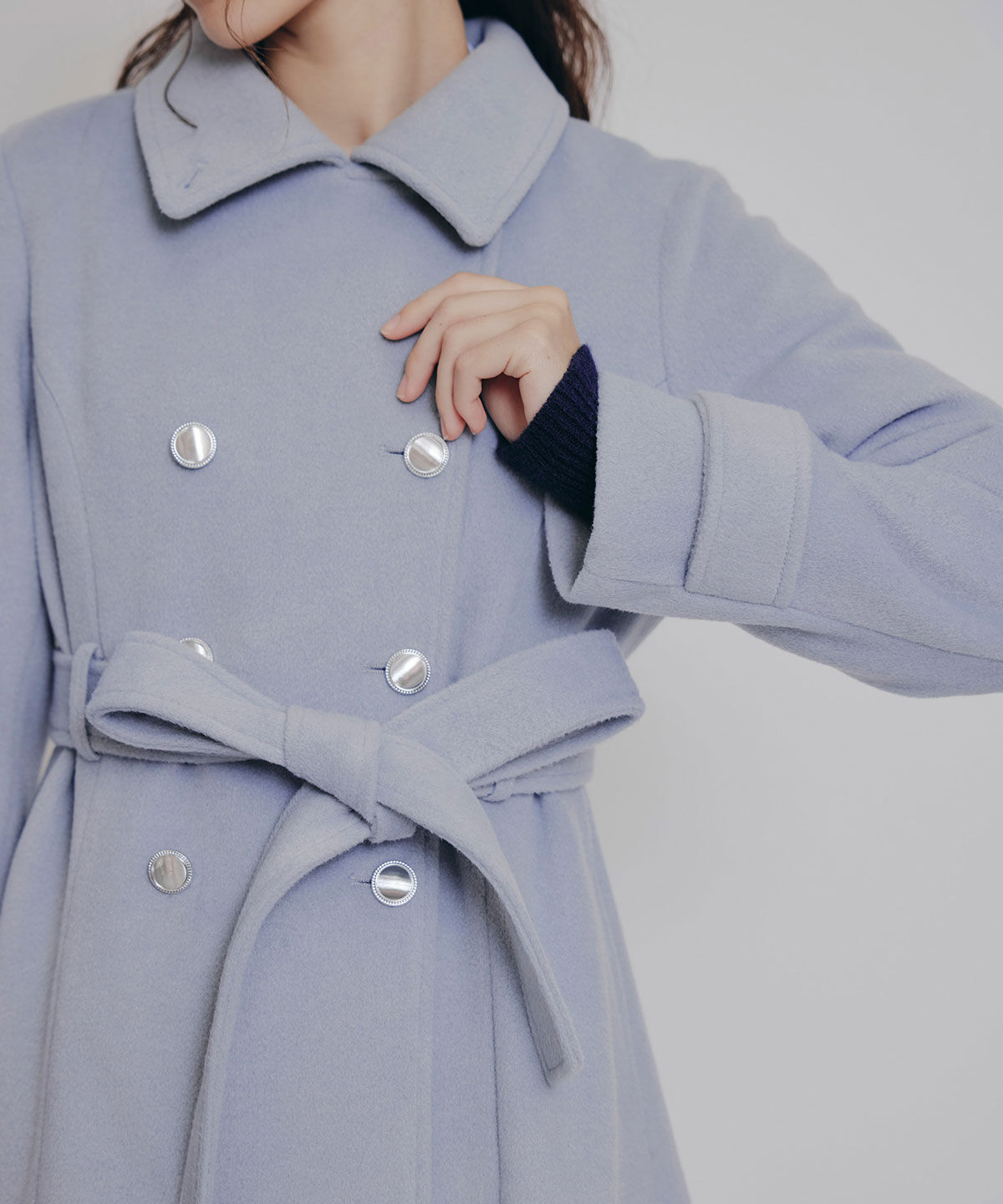 REDYAZEL「2WAYカラーダブルロングコート」|ステンカラーコート|