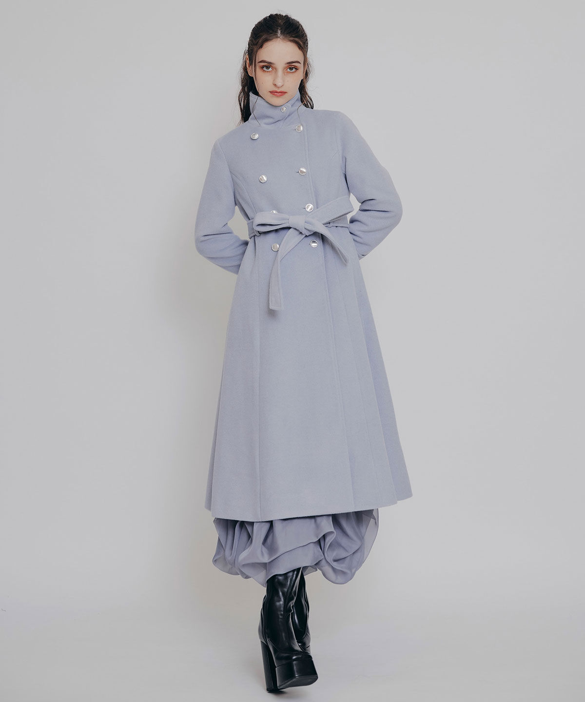 REDYAZEL「2WAYカラーダブルロングコート」|ステンカラーコート|