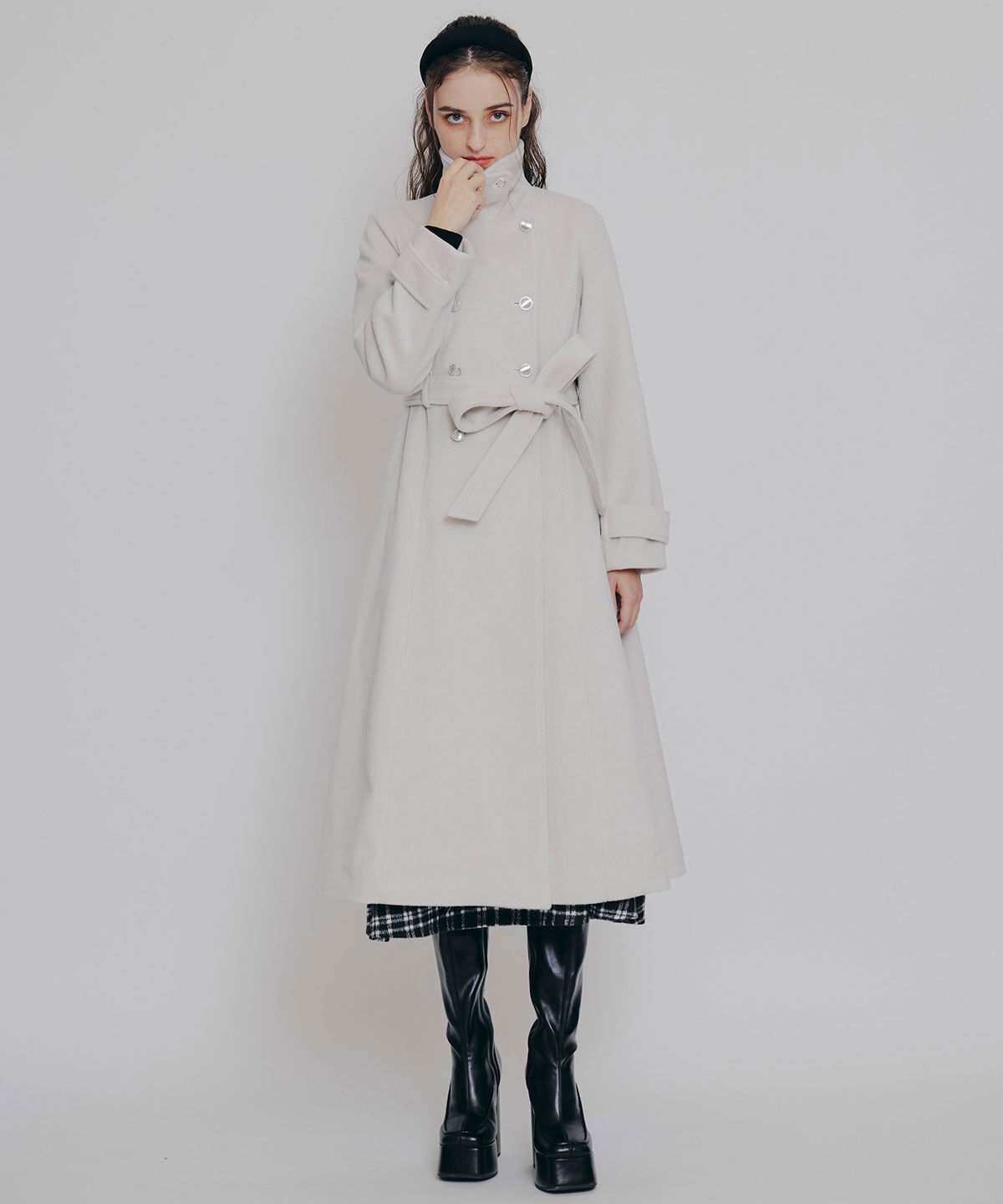 REDYAZEL「2WAYカラーダブルロングコート」|ステンカラーコート|