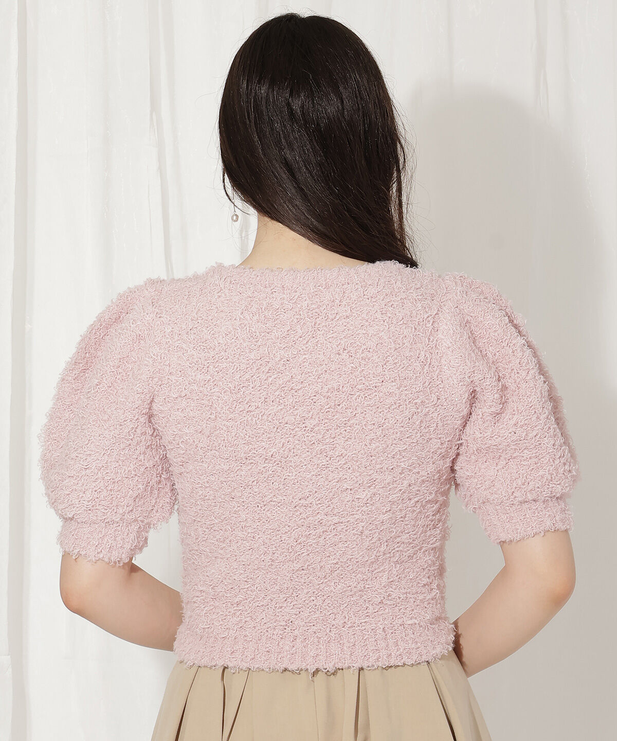 WILLSELECTION「リボンブローチ付きテディヤーンニット」|ニット・セーター|