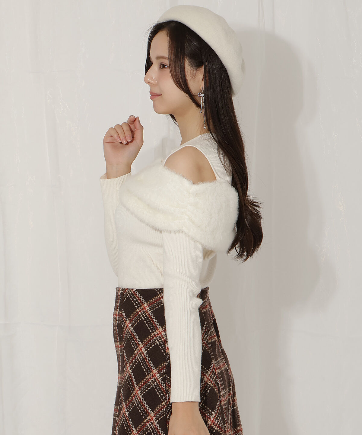 WILLSELECTION「リボンシャギーオフショル」|ニット・セーター|