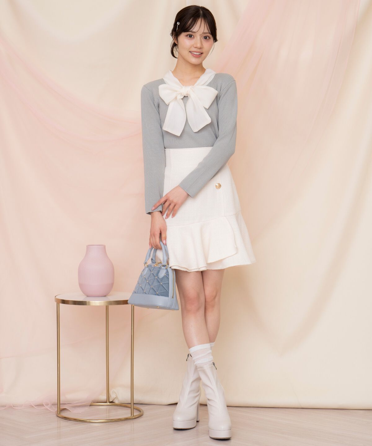 WILLSELECTION「アシメヘムツイードミニスカート」|フレア|