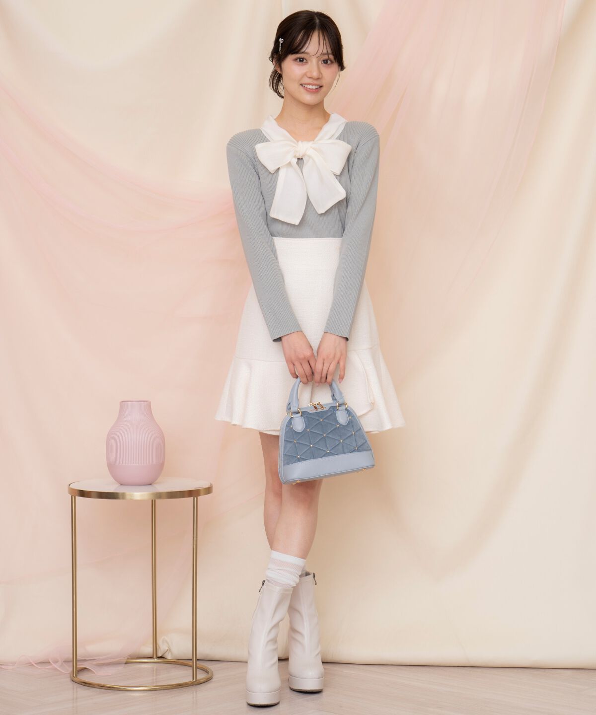 WILLSELECTION「アシメヘムツイードミニスカート」|フレア|