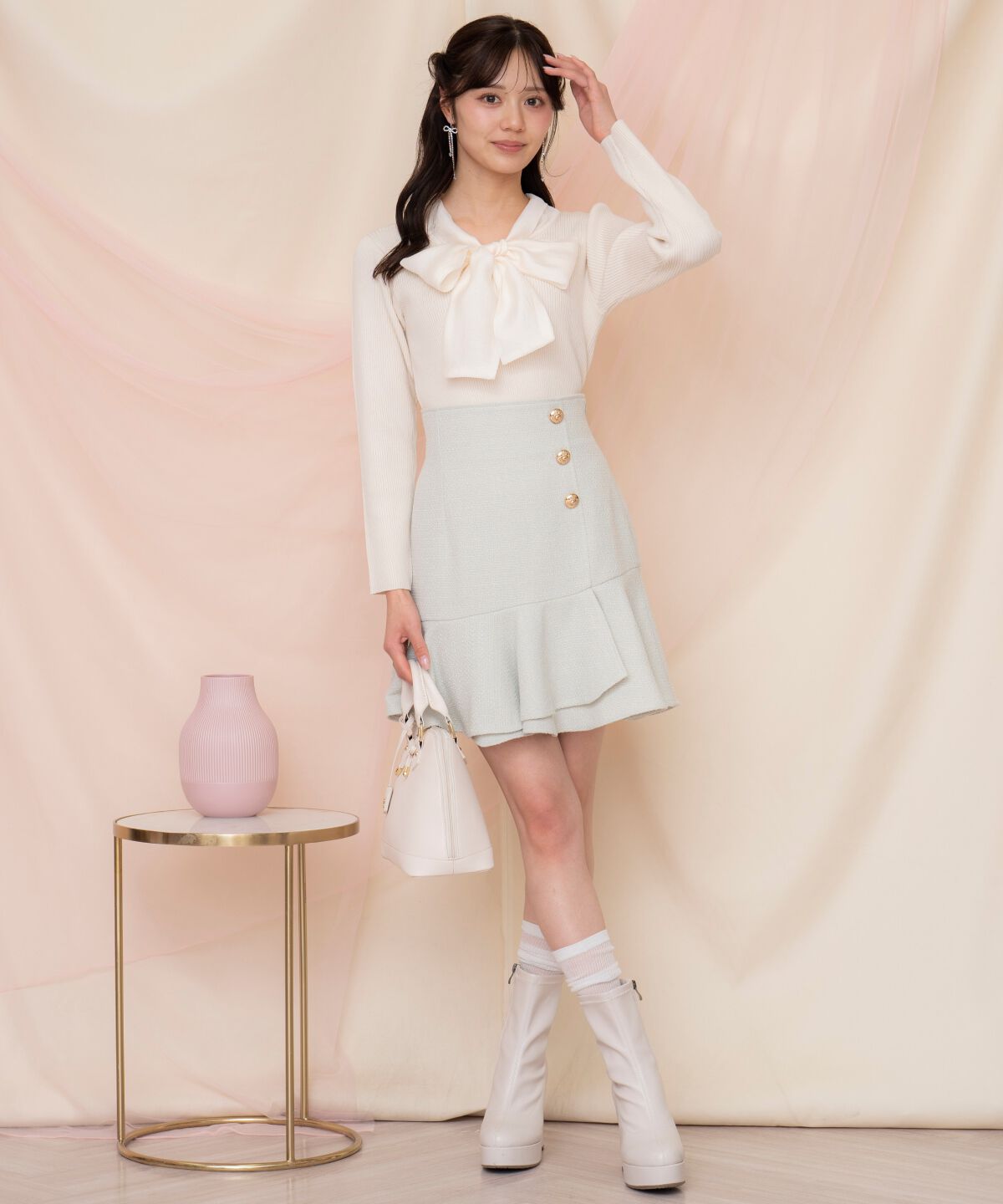 WILLSELECTION「アシメヘムツイードミニスカート」|フレア|