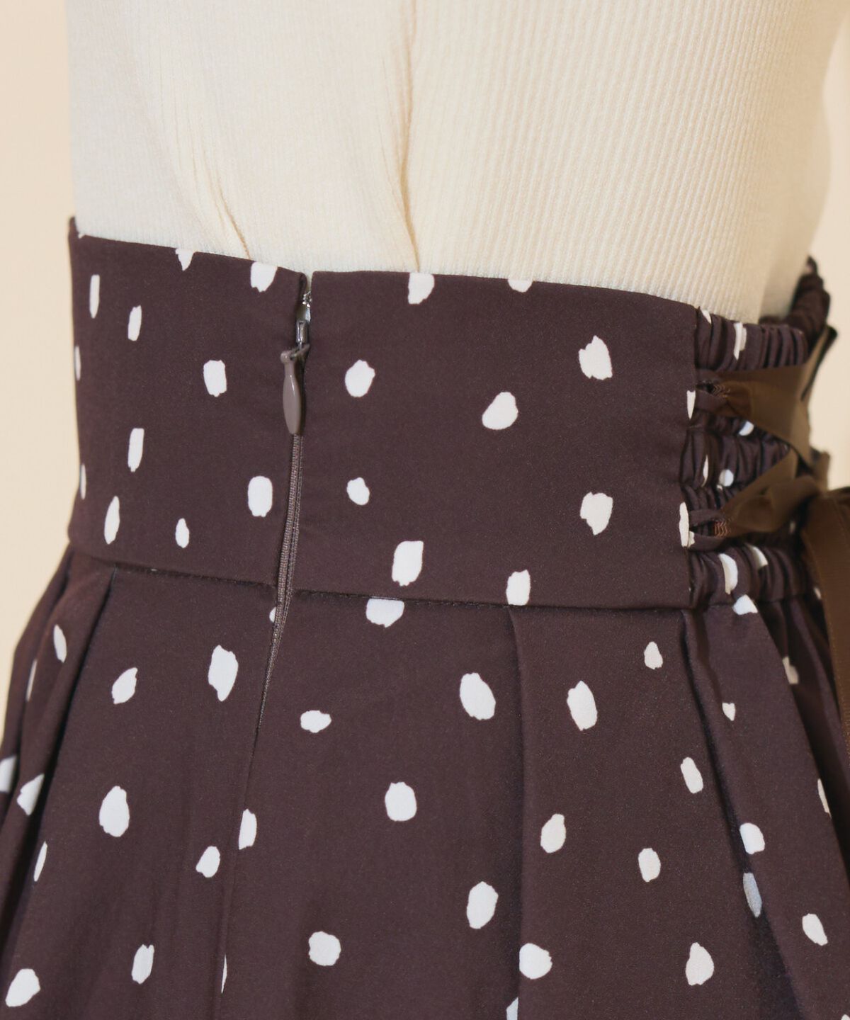 WILLSELECTION「ダルメシアンプリントボリュームタックスカート」|フレア|