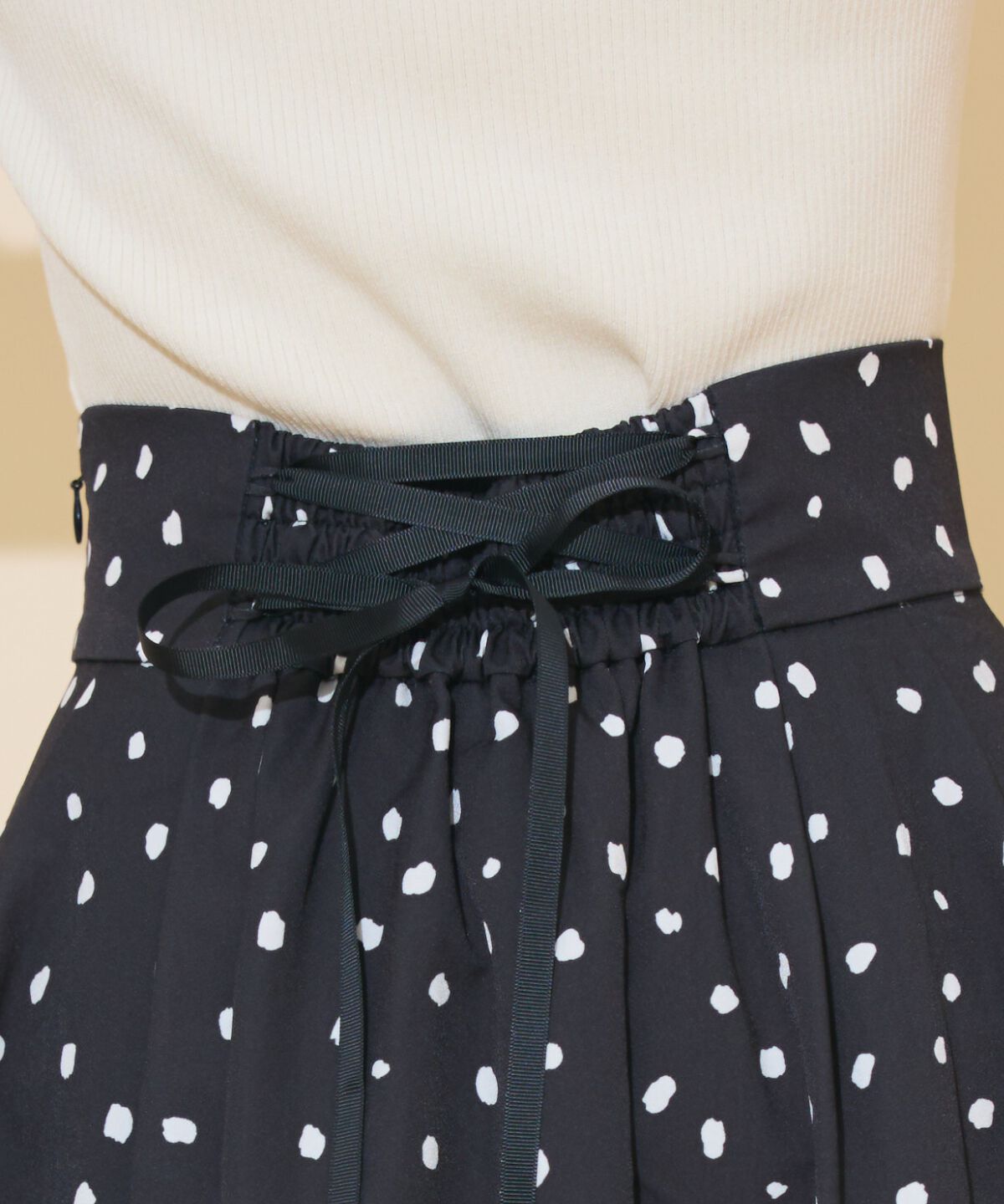 WILLSELECTION「ダルメシアンプリントボリュームタックスカート」|フレア|