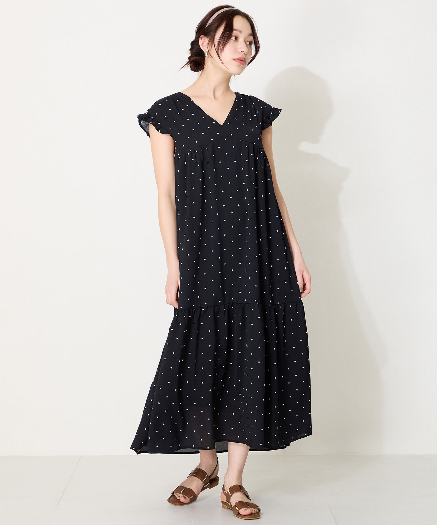 WA Oriental TRaffic「●2025春夏新作●ゴールドモチーフフラットサンダル/52211 サンダル フラット スクエアトゥ クッション」|サンダル|