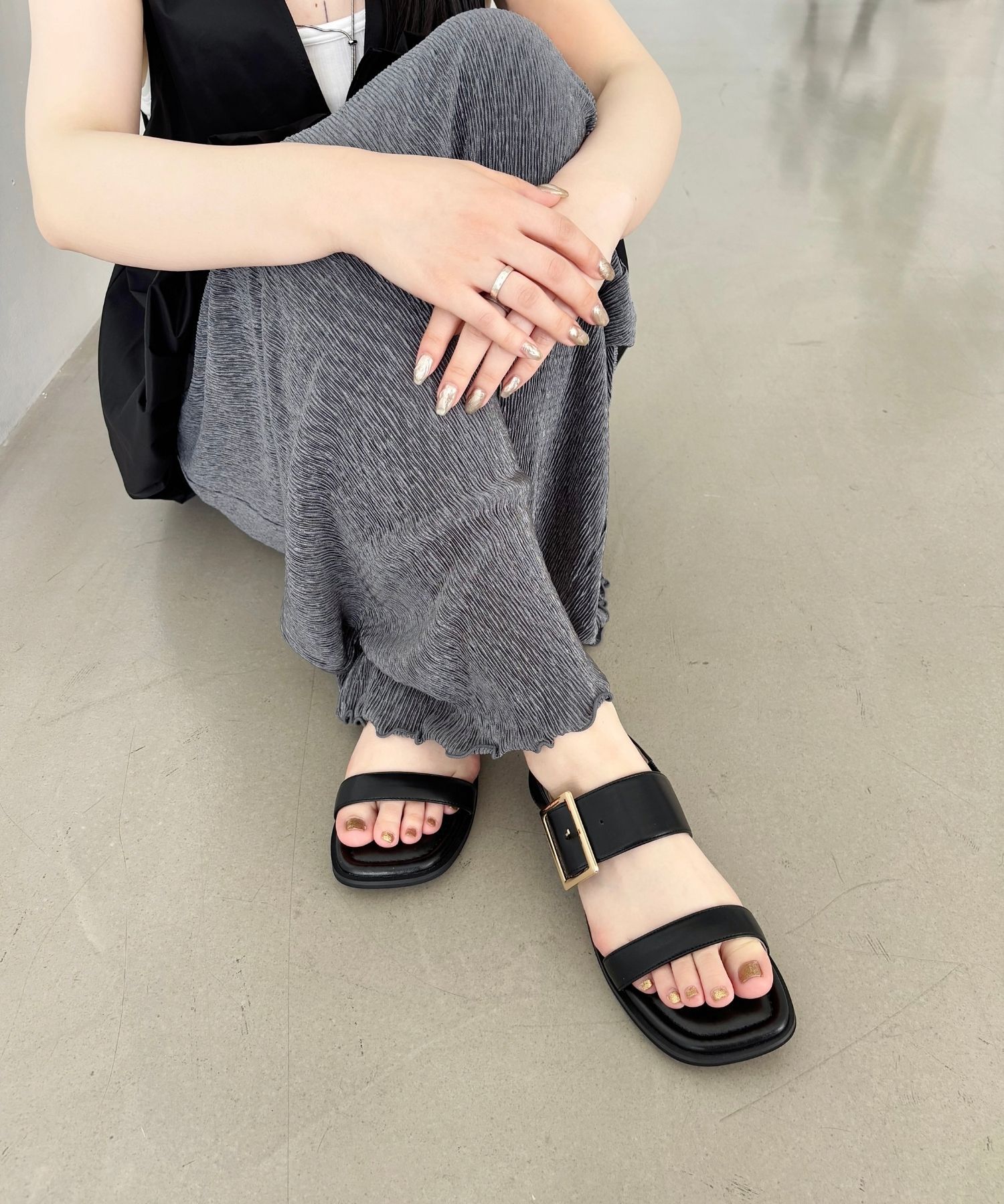 WA Oriental TRaffic「●2025春夏新作●ベルトバックルフラットサンダル/52217 サンダル トレンド 人気 フラット」|サンダル|