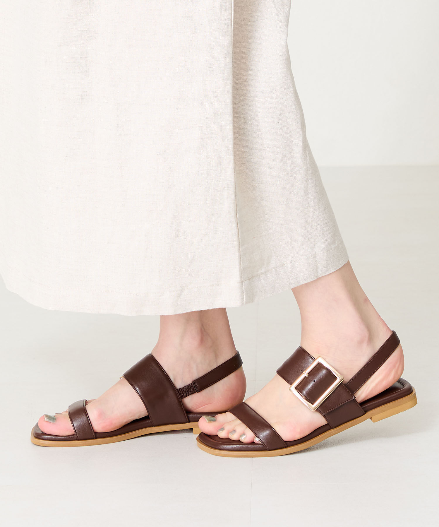 WA Oriental TRaffic「●2025春夏新作●ベルトバックルフラットサンダル/52217 サンダル トレンド 人気 フラット」|サンダル|