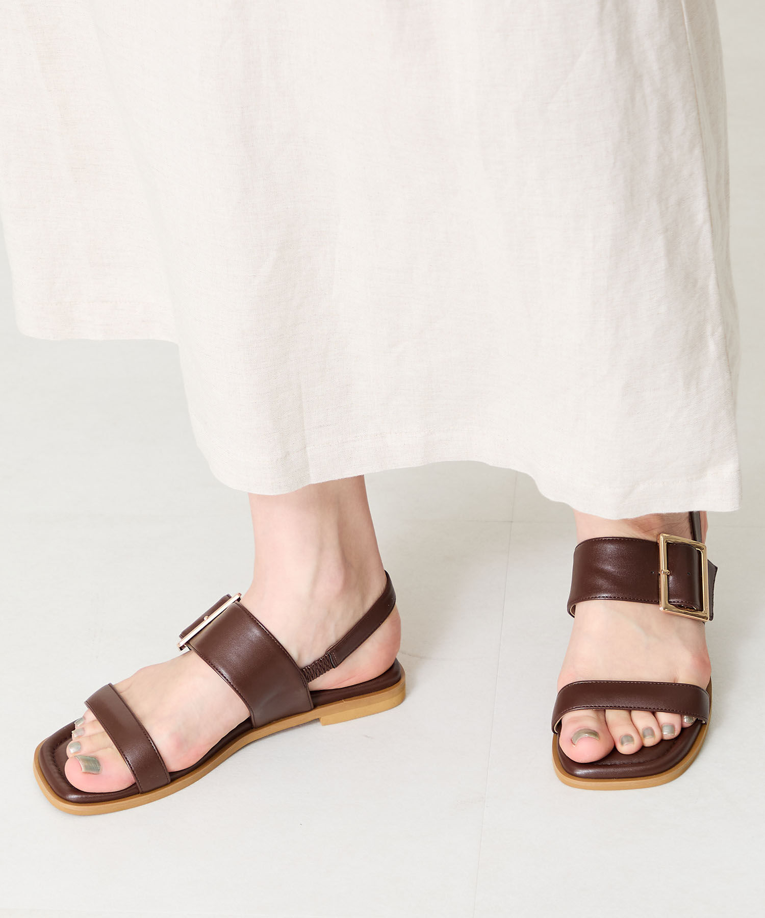 WA Oriental TRaffic「●2025春夏新作●ベルトバックルフラットサンダル/52217 サンダル トレンド 人気 フラット」|サンダル|