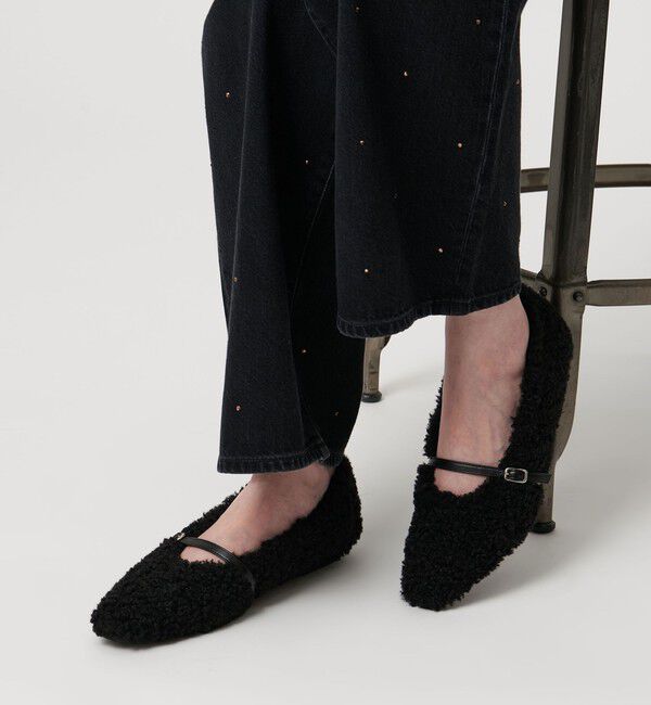 UNITED ARROWS「フェイクファー フラットパンプス」|パンプス|