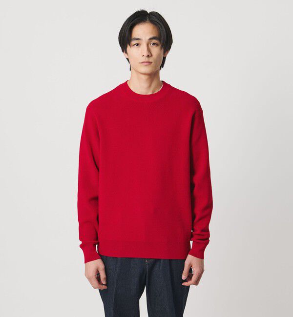 UNITED ARROWS「コットン/ポリエステル アゼ クルーネックニット」|ニット・セーター|