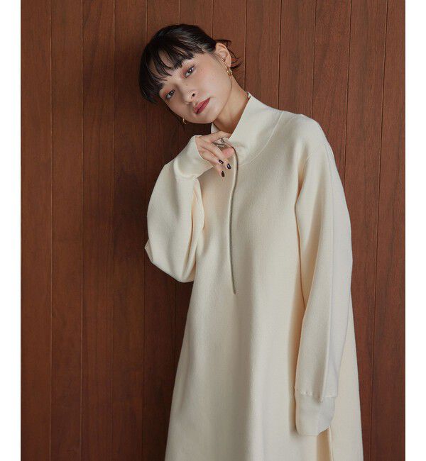 EMMEL REFINES「＜EMMEL REFINES＞EM HWフロントジップ ミニワンピース」|ワンピース|OFF WHITE