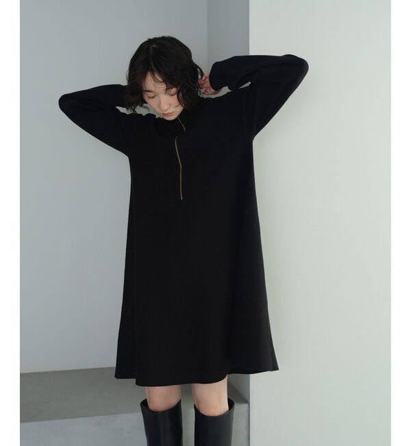 EMMEL REFINES「＜EMMEL REFINES＞EM HWフロントジップ ミニワンピース」|ワンピース|BLACK