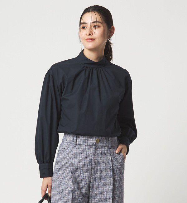 UNITED ARROWS green label relaxing「［size SHORTあり］ハイネック ボリューム スリーブ ブラウス」|シャツ・ブラウス|