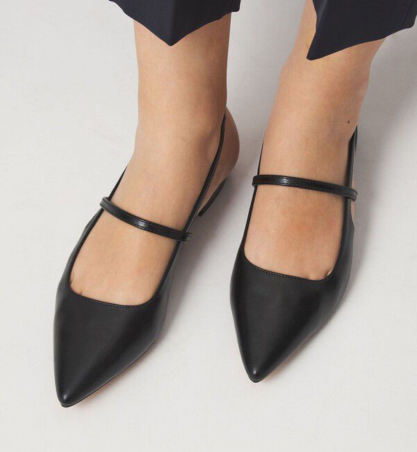 UNITED ARROWS green label relaxing「ポインテッド ストラップ シューズ」|パンプス|BLACK