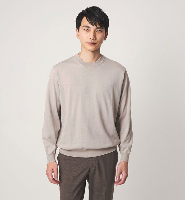 UNITED ARROWS green label relaxing「MTB コットン ハイゲージ クルーネック ニット」|ニット・セーター|LT.GRAY