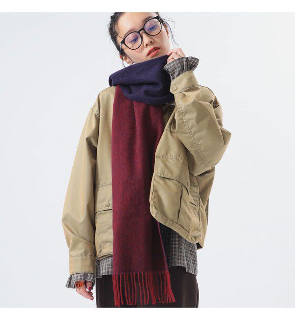 BEAMSBOY「2トーン カシミヤ マフラー」|マフラー|RED