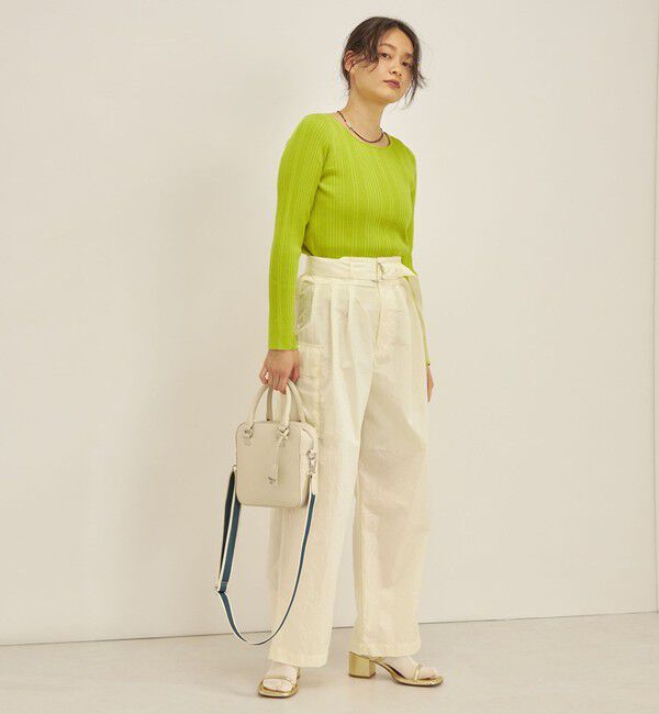 SHIPS for women「〈手洗い可能〉フェルガナ コットン ランダム リブ スクエアネック プルオーバー ◇」|ニット・セーター|