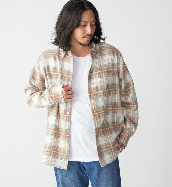 SHIPS「SHIPS :イタリーヤーン チェック シャギー シャツ アウター」|シャツ・ブラウス|