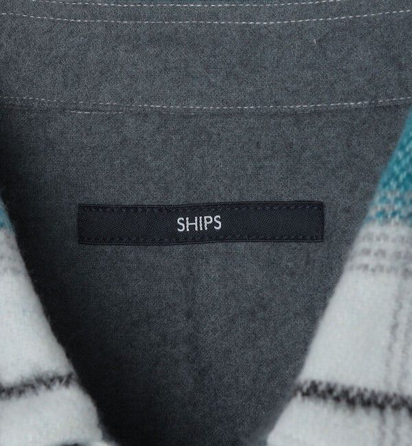 SHIPS「SHIPS :イタリーヤーン チェック シャギー シャツ アウター」|シャツ・ブラウス|