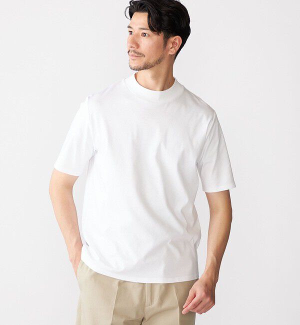 SHIPS「SHIPS: ALBINI モックネック ショートスリーブ Tシャツ」|Tシャツ・カットソー|