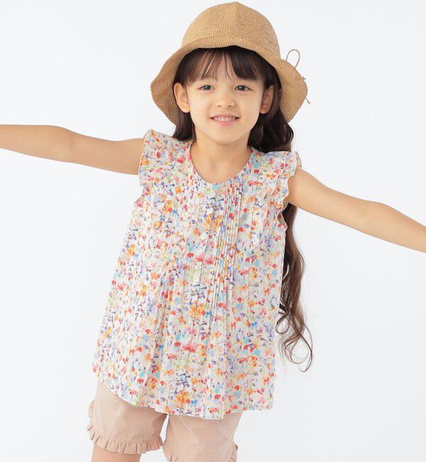 SHIPS KIDS「SHIPS KIDS:100～130cm / フリル ブラウス」|シャツ・ブラウス|レッド系