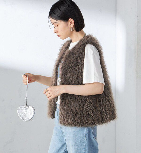 SHIPS for women「リバーシブル フェイクファー ボンディング ジレ」|ベスト・ジレ|