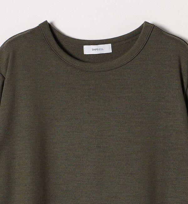SHIPS any「SHIPS any:〈手洗い可能〉ウール ソフトシアー ラウンドヘム ロングスリーブ TEE」|Tシャツ・カットソー|