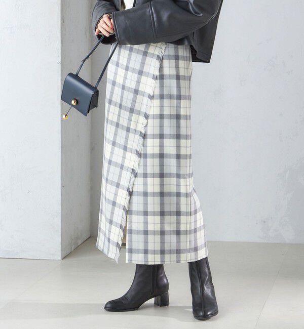 SHIPS for women「チェック フリンジ スカート」|スカート|