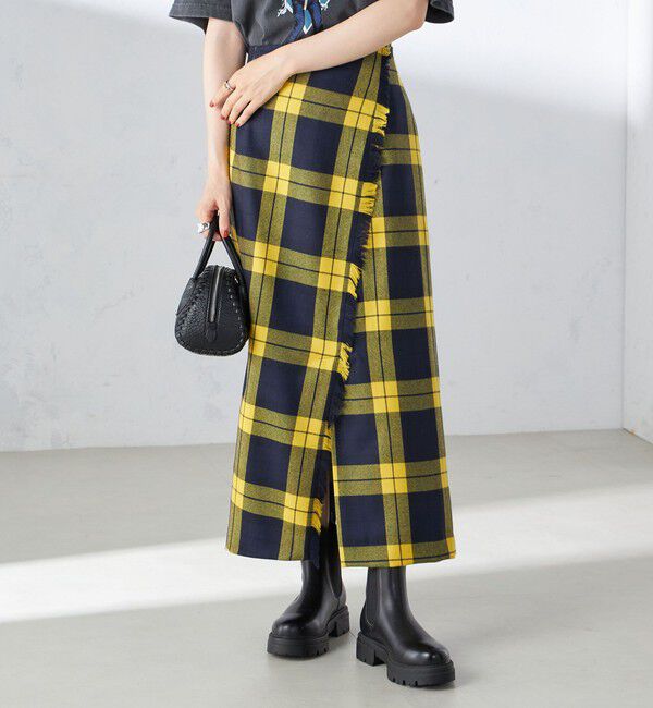 SHIPS for women「チェック フリンジ スカート」|スカート|