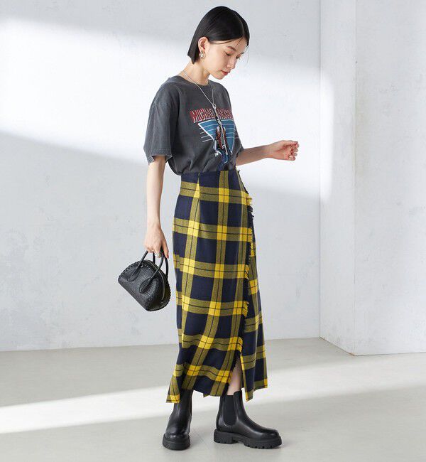 SHIPS for women「チェック フリンジ スカート」|スカート|