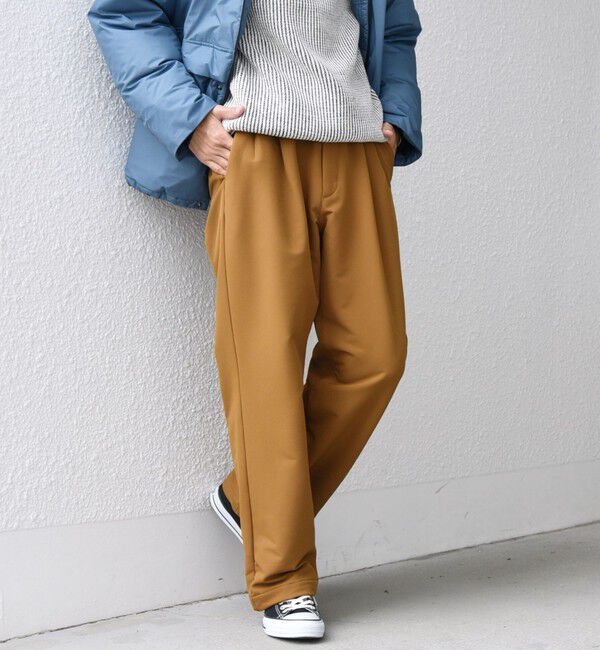 SHIPS any「SHIPS any: ストレッチ 裏起毛 ウォーム 2タック ワイド イージー パンツ◇」|チノ|