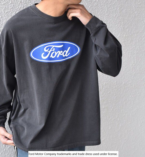 SHIPS any「【SHIPS any別注】GOOD ROCK SPEED: FORD ロゴ プリント Tシャツ (ロンT)◇」|Tシャツ・カットソー|ブラック