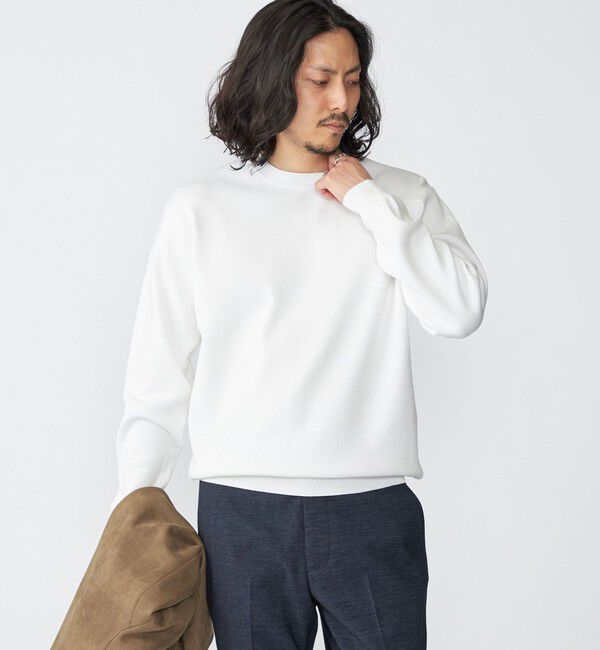 SHIPS「【WEB限定】SHIPS:〈ネックが選べる/手洗い可能〉テレワーク ビズ ワンポイント ロゴ ニット」|ニット・セーター|