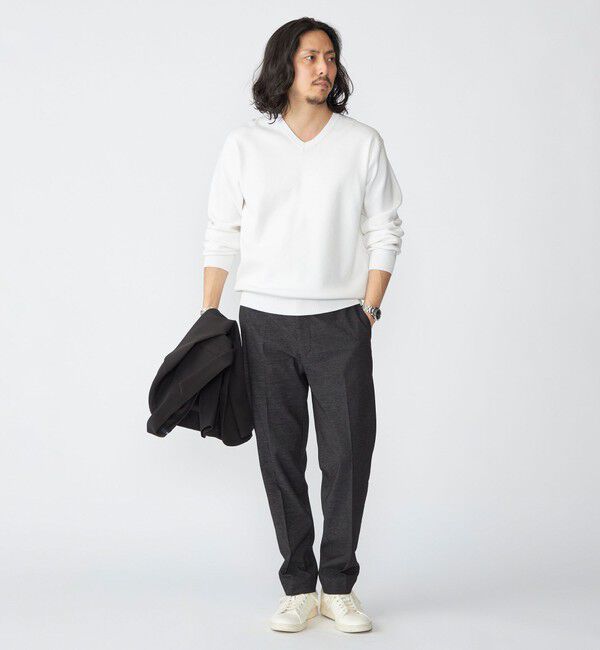 SHIPS「【WEB限定】SHIPS:〈ネックが選べる/手洗い可能〉テレワーク ビズ ワンポイント ロゴ ニット」|ニット・セーター|