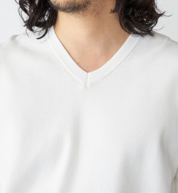 SHIPS「【WEB限定】SHIPS:〈ネックが選べる/手洗い可能〉テレワーク ビズ ワンポイント ロゴ ニット」|ニット・セーター|
