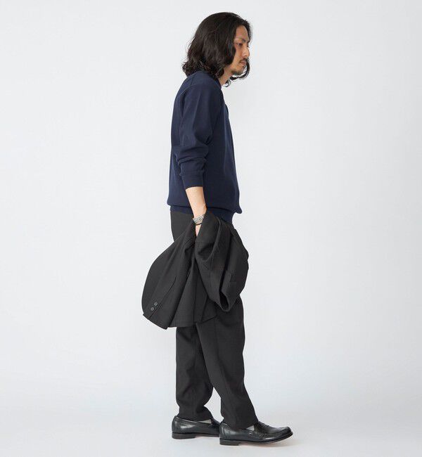 SHIPS「【WEB限定】SHIPS:〈ネックが選べる/手洗い可能〉テレワーク ビズ ワンポイント ロゴ ニット」|ニット・セーター|