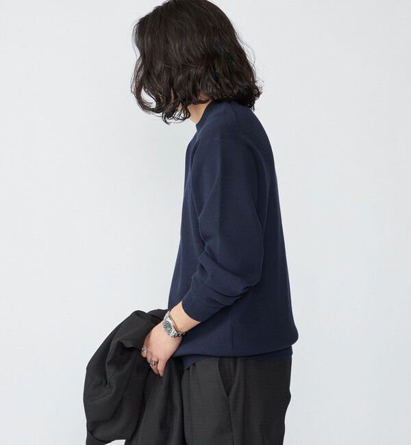 SHIPS「【WEB限定】SHIPS:〈ネックが選べる/手洗い可能〉テレワーク ビズ ワンポイント ロゴ ニット」|ニット・セーター|