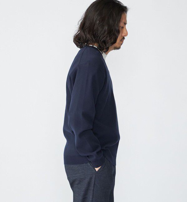 SHIPS「【WEB限定】SHIPS:〈ネックが選べる/手洗い可能〉テレワーク ビズ ワンポイント ロゴ ニット」|ニット・セーター|