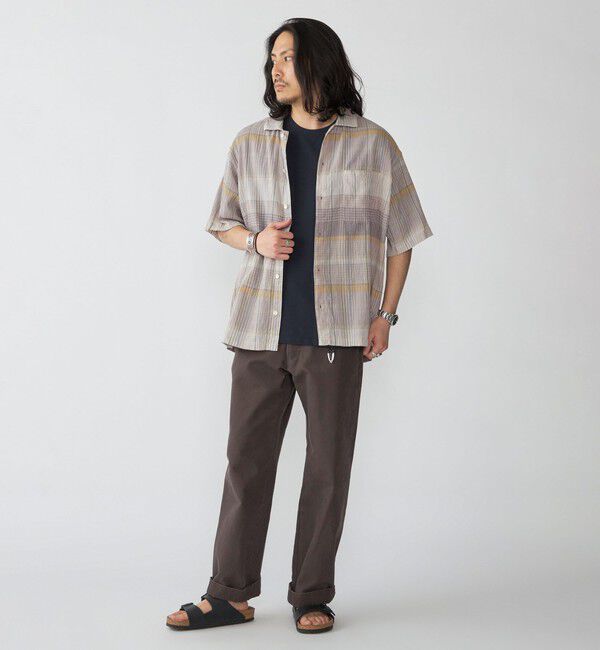 SHIPS「SHIPS: ボイル ビッグ チェック レギュラーカラー ウィークエンド ショートスリーブ シャツ」|シャツ・ブラウス|