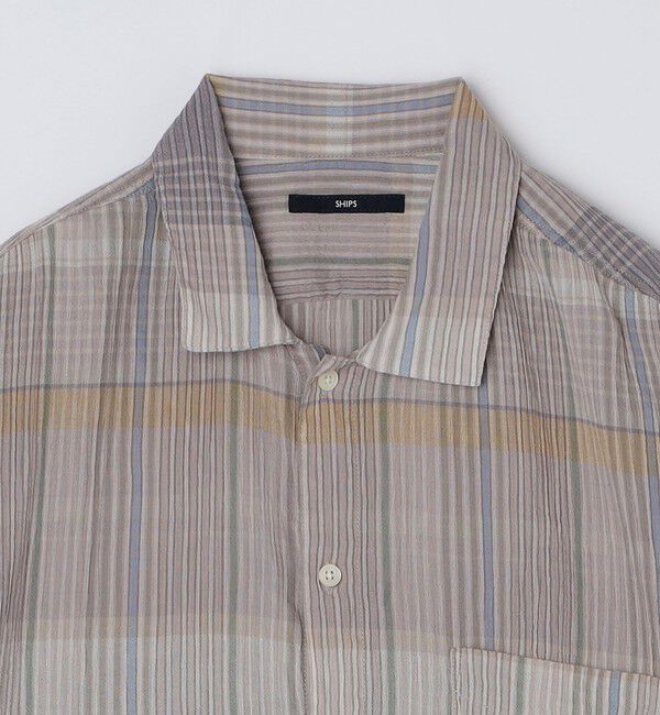 SHIPS「SHIPS: ボイル ビッグ チェック レギュラーカラー ウィークエンド ショートスリーブ シャツ」|シャツ・ブラウス|