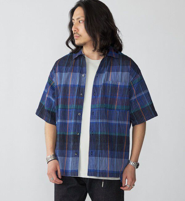 SHIPS「SHIPS: ボイル ビッグ チェック レギュラーカラー ウィークエンド ショートスリーブ シャツ」|シャツ・ブラウス|