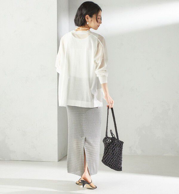 SHIPS for women「〈手洗い可能〉18G コットン ナイロン Vネック 1 ボタン カーディガン」|カーディガン|