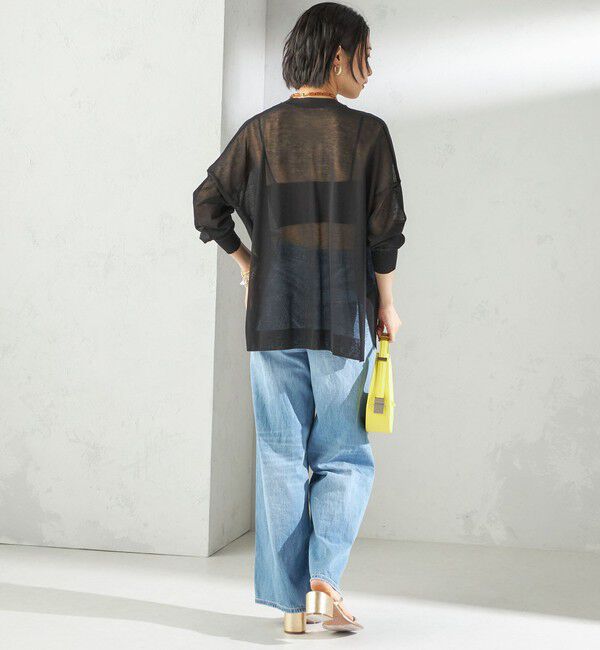 SHIPS for women「〈手洗い可能〉18G コットン ナイロン Vネック 1 ボタン カーディガン」|カーディガン|