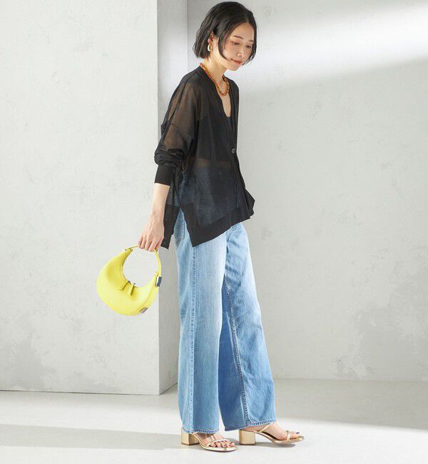 SHIPS for women「〈手洗い可能〉18G コットン ナイロン Vネック 1 ボタン カーディガン」|カーディガン|