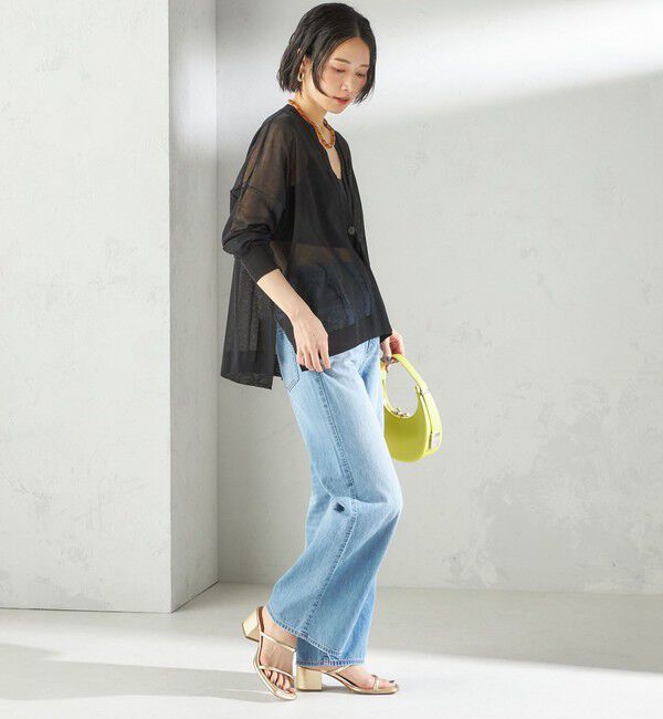 SHIPS for women「〈手洗い可能〉18G コットン ナイロン Vネック 1 ボタン カーディガン」|カーディガン|