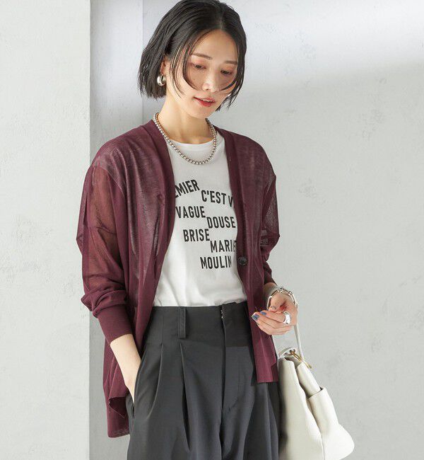 SHIPS for women「〈手洗い可能〉18G コットン ナイロン Vネック 1 ボタン カーディガン」|カーディガン|