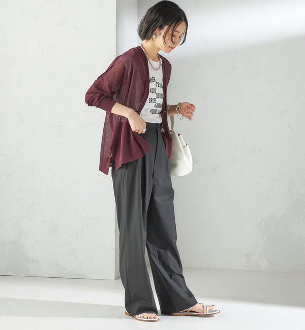 SHIPS for women「〈手洗い可能〉18G コットン ナイロン Vネック 1 ボタン カーディガン」|カーディガン|