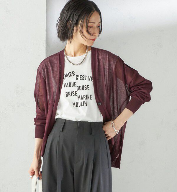 SHIPS for women「〈手洗い可能〉18G コットン ナイロン Vネック 1 ボタン カーディガン」|カーディガン|